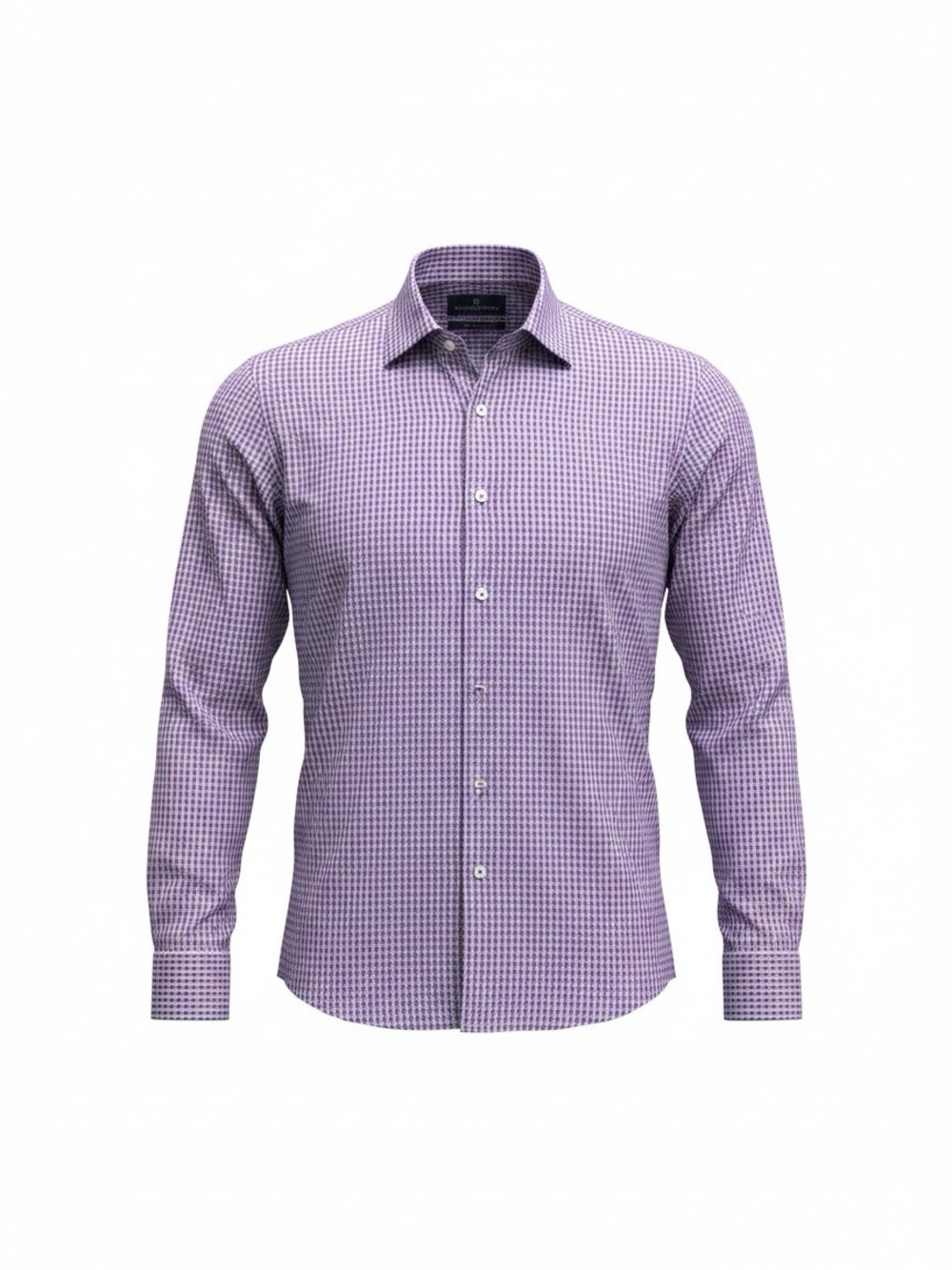 Buttoned Down Men's Purple Micro-Check Long-Sleeve Dress Shirt